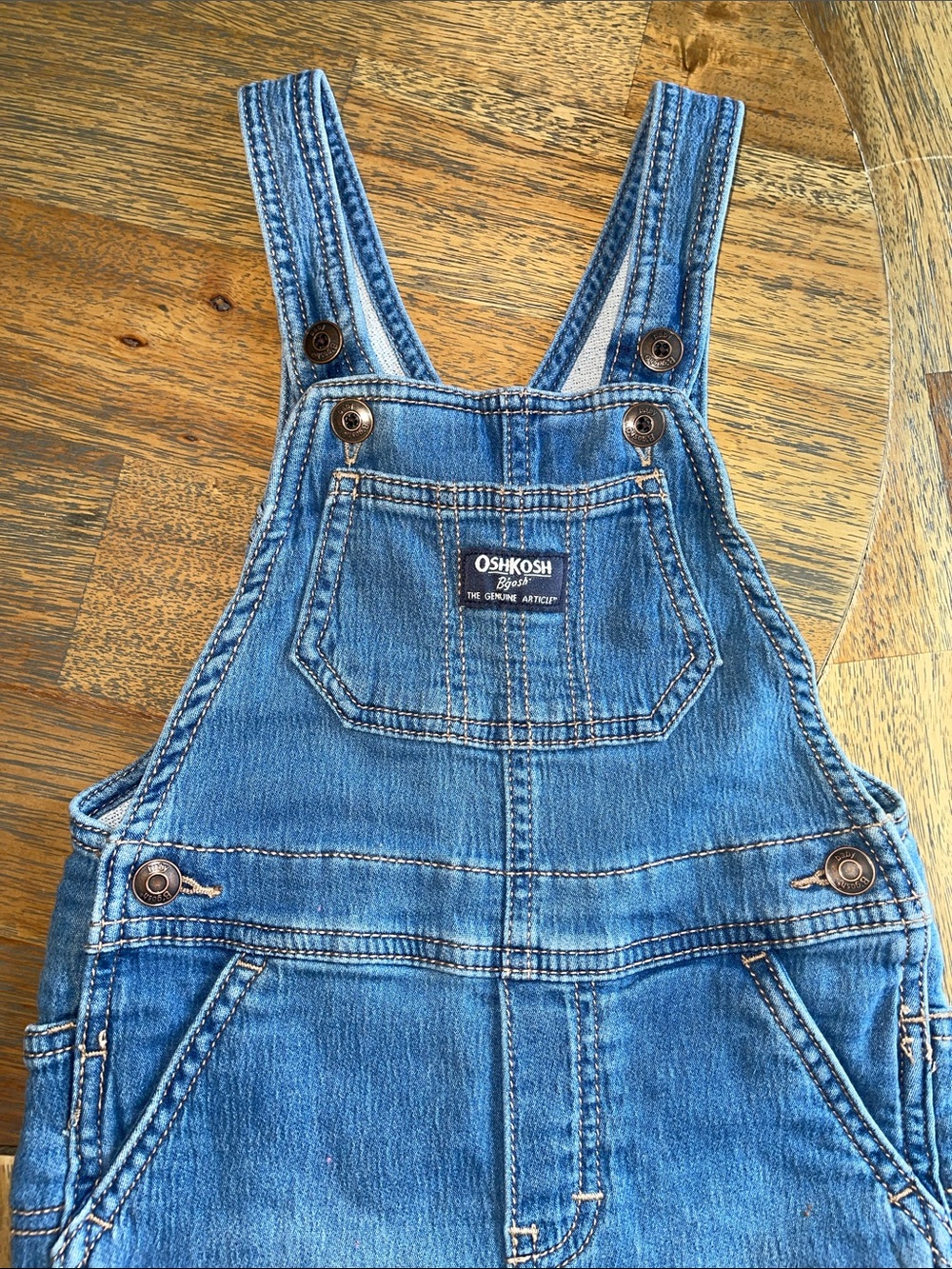 OshKosh B'gosh Classic Indigo Denim Overalls Kids 24M Blue - Picture 4 of 5